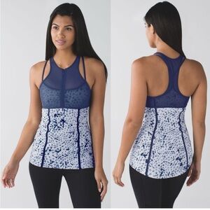 Lululemon Pedal Pace Tank Star Crushed Silver Fox Deep Navy Size 4